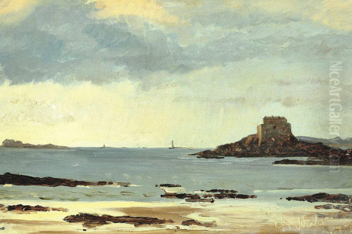 Study of the beach on a grey day at St. Malo Oil Painting by Peder Severin Kroyer