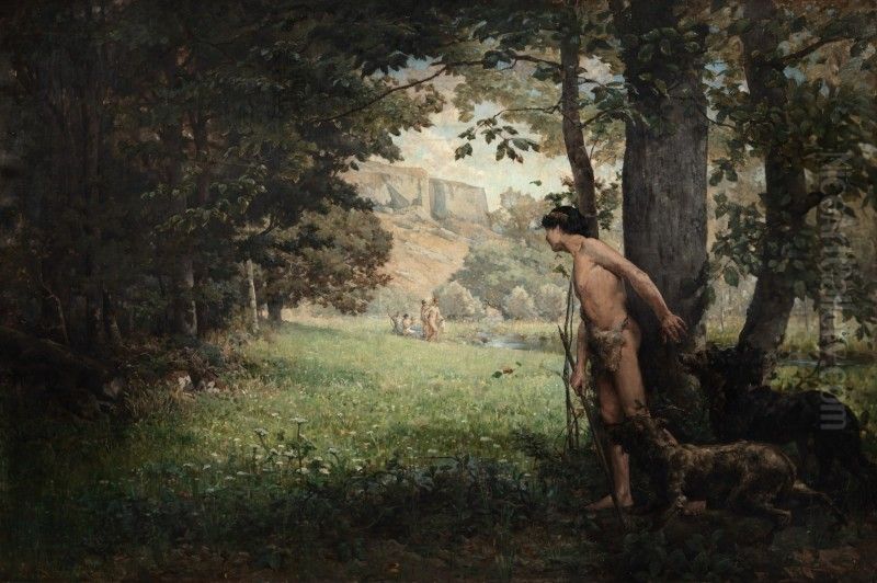 ACTAEON WATCHING DIANA AND HER NYMPHS Oil Painting by unknown