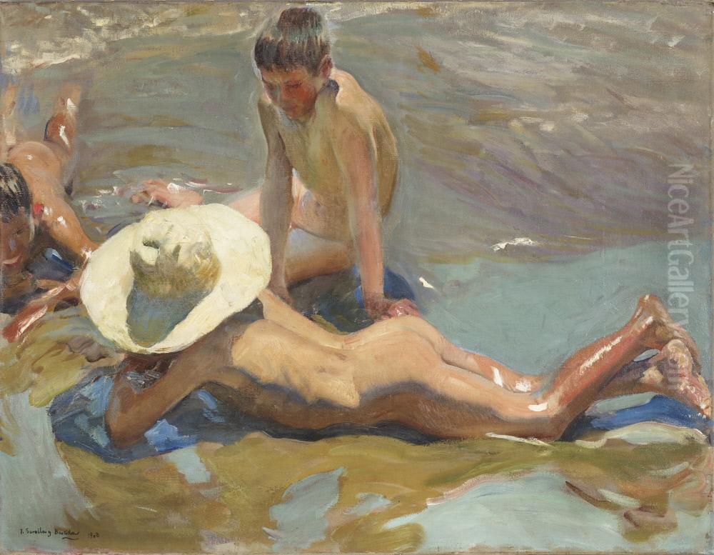 Children on the Beach Oil Painting by Joaquin Sorolla