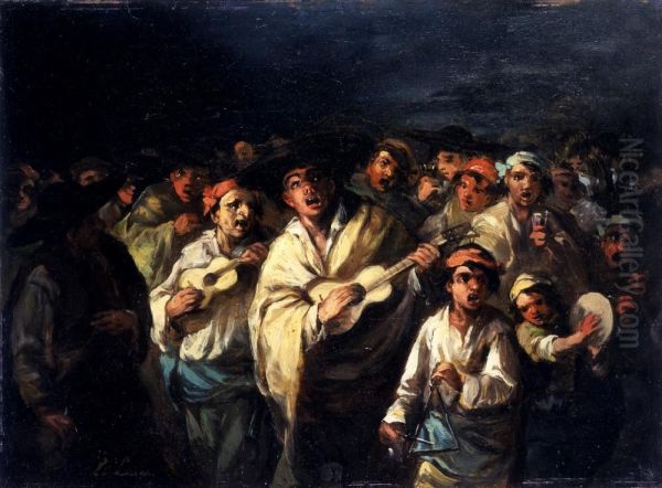 Carnival Scene Oil Painting by Lucas Velazquez