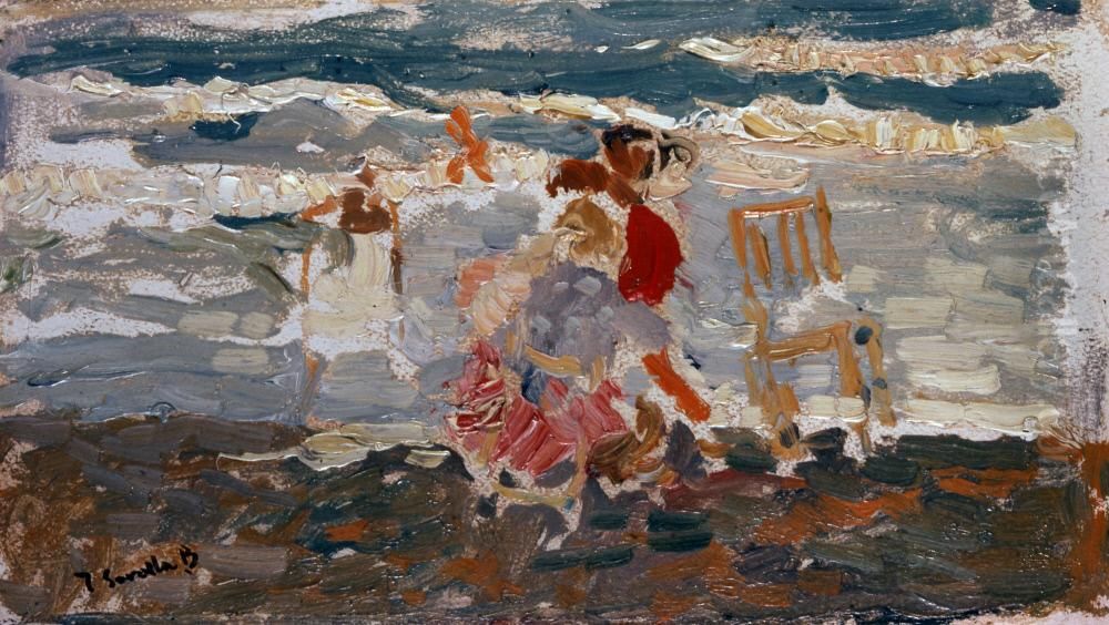 The Beach, Valencia (Children) Oil Painting by Joaquin Sorolla