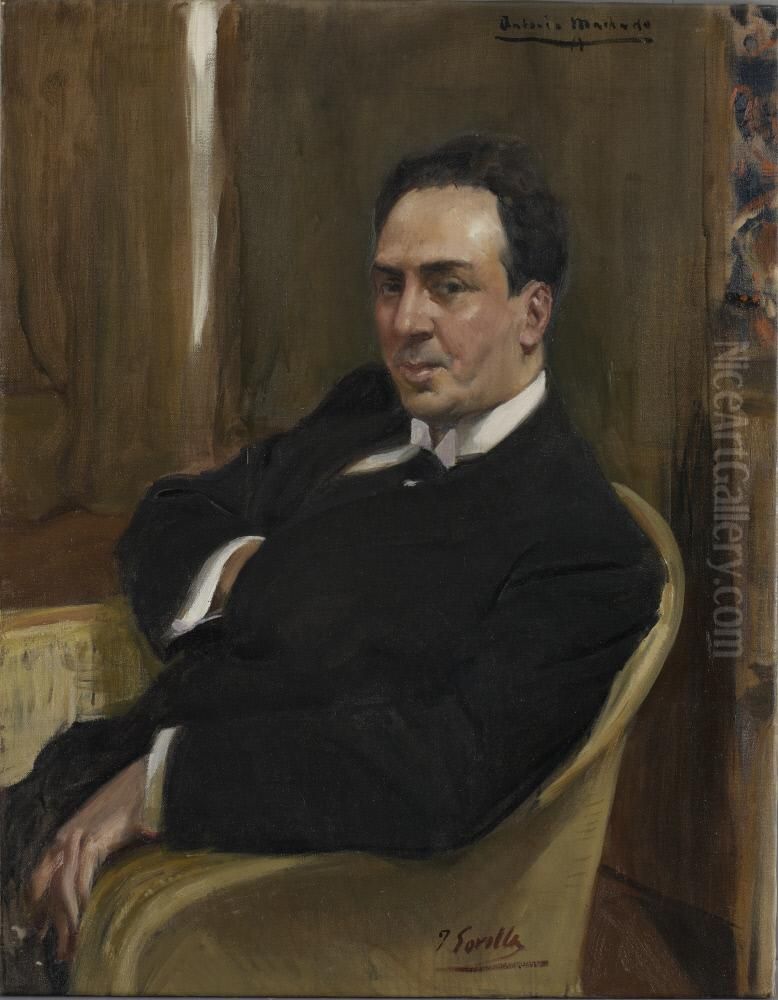 Antonio Machado y Ruiz Oil Painting by Joaquin Sorolla