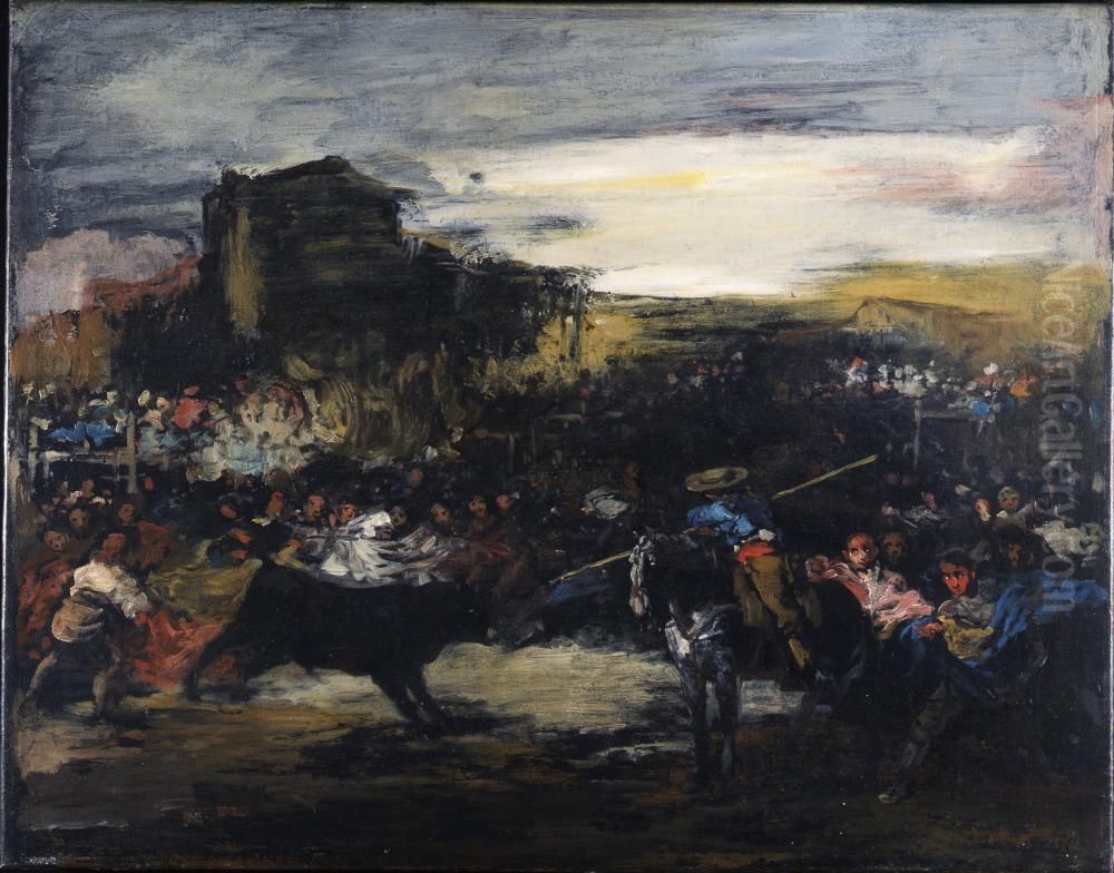 The Bullfight Oil Painting by Lucas Velazquez
