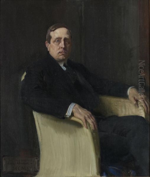 Jose Martinez Ruiz (Azorin) Oil Painting by Joaquin Sorolla