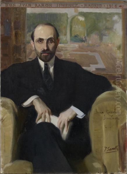 Juan Ramon Jimenez Oil Painting by Joaquin Sorolla