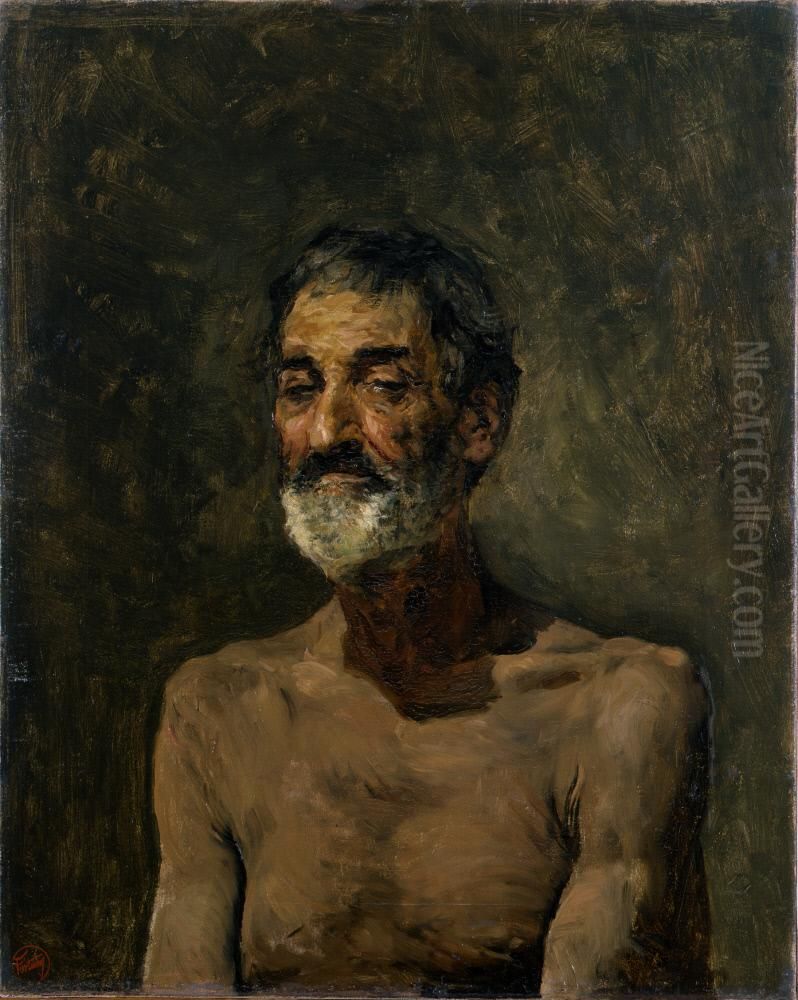 Bearded Man Oil Painting by Maria Fortuny Marsal
