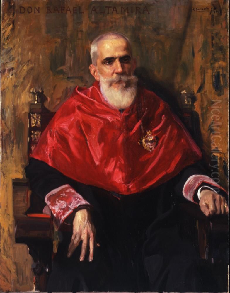 Don Rafael Altamira y Crevea Oil Painting by Joaquin Sorolla