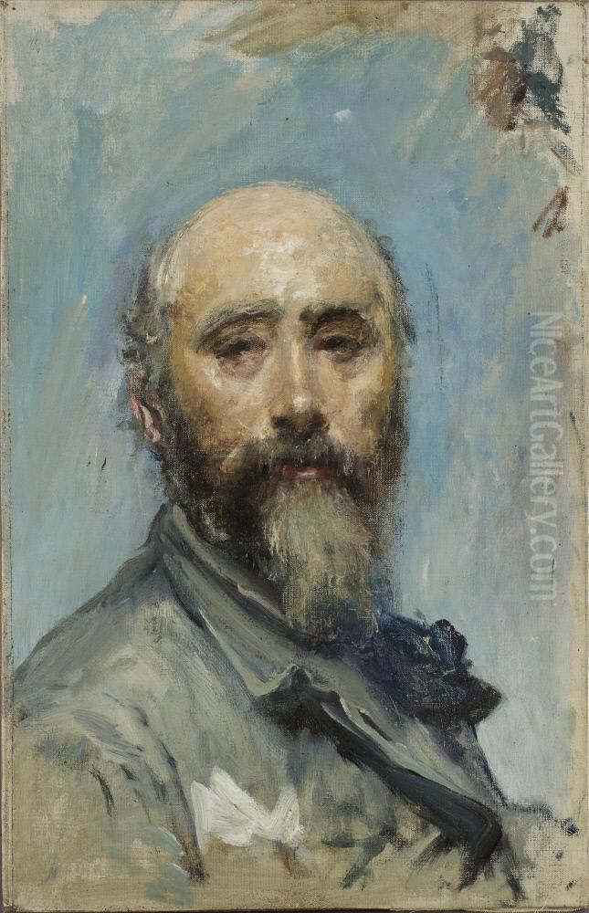 Portrait of the Artist Oil Painting by Ignacio Pinazo Camarlench