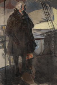 Columbus Leaving Palos (Profile Right, Facing the Stern)