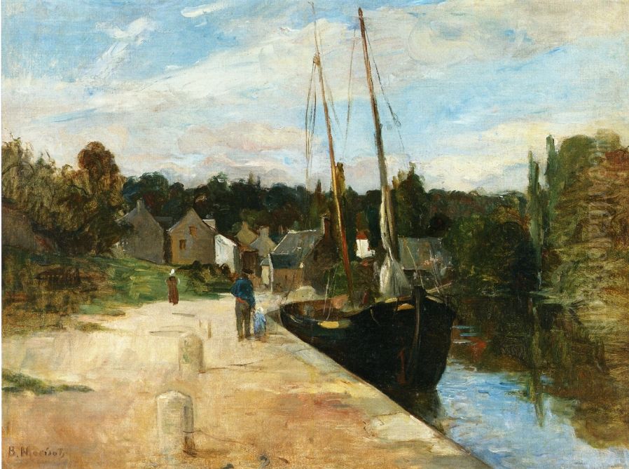 Riviere de Pont-Aven a Rosbras Oil Painting by Berthe Morisot Riviere de Pont-Aven a Rosbras Oil Painting by Berthe Morisot