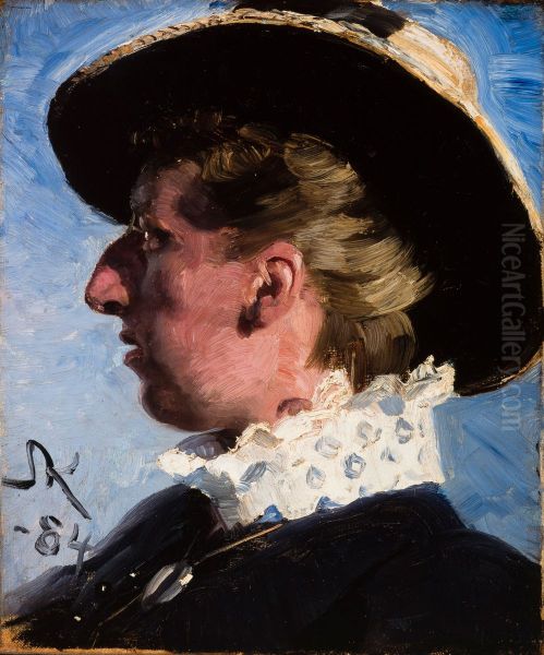 Anna Palm Oil Painting by Peder Severin Kroyer