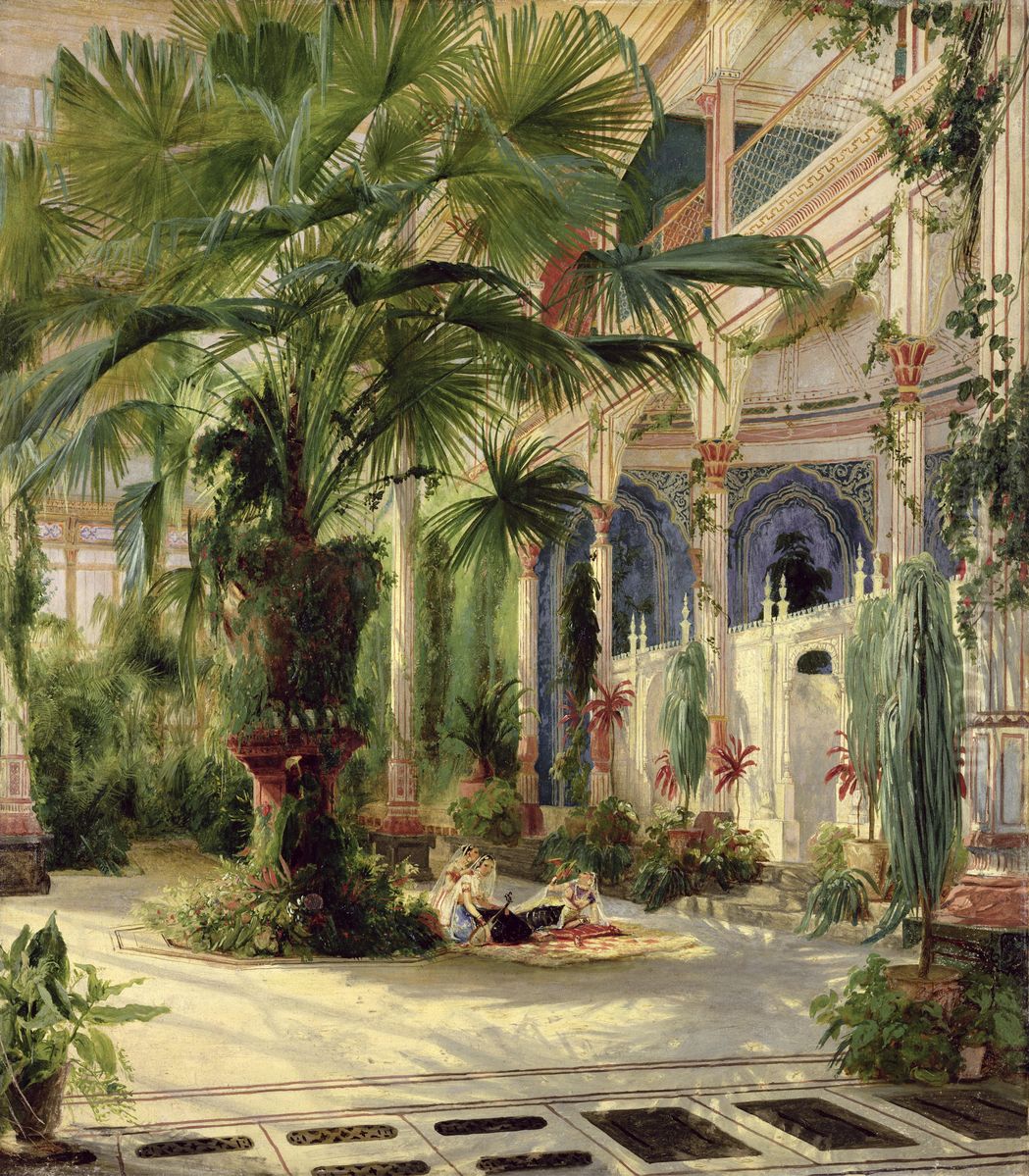 In the Palm House near Potsdam Oil Painting by Carl Blechen