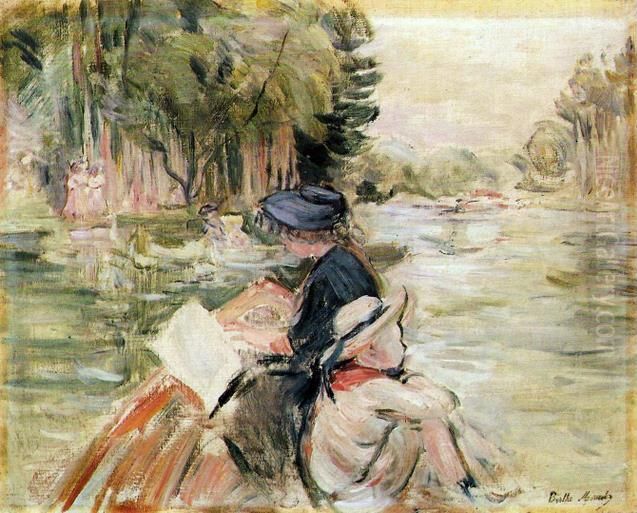 Woman with a Child in a Boat Oil Painting by Berthe Morisot