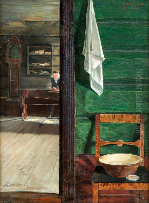 Interior fraNumedal Oil Painting by Karl Jensen-Hjell