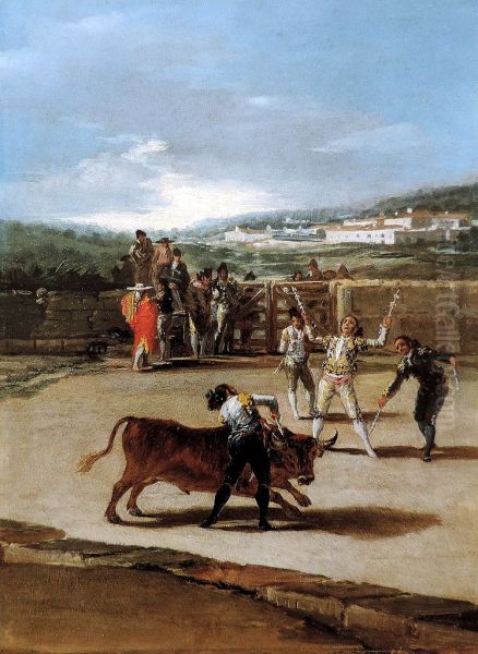 Banderillas in the field Oil Painting by Francisco Goya
