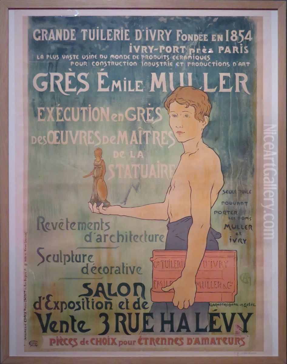 Affiche pour l'usine de gres d'Emile Muller Oil Painting by Alexandre Charpentier