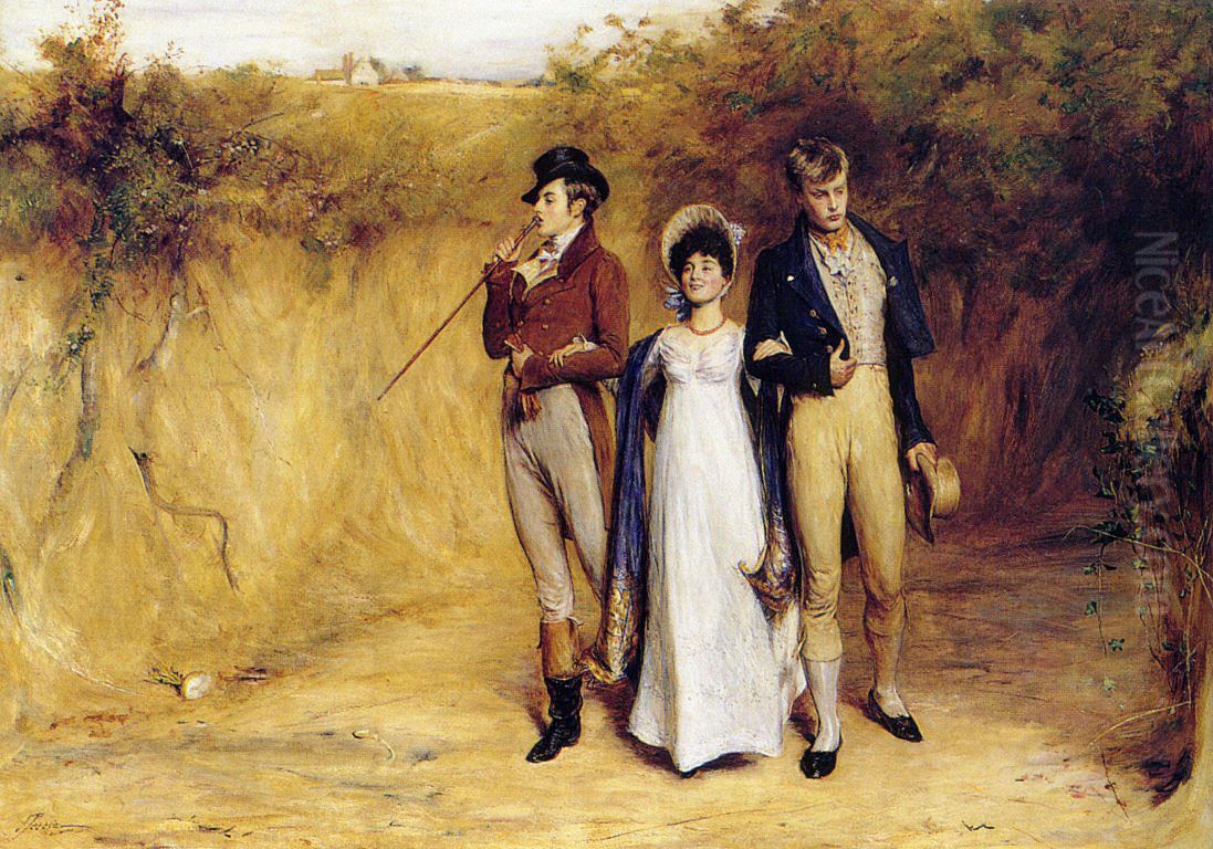 Two Strings To Her Bow Oil Painting by John Pettie