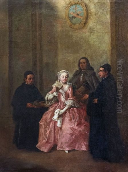 The visit to the convent Oil Painting by Pietro Longhi
