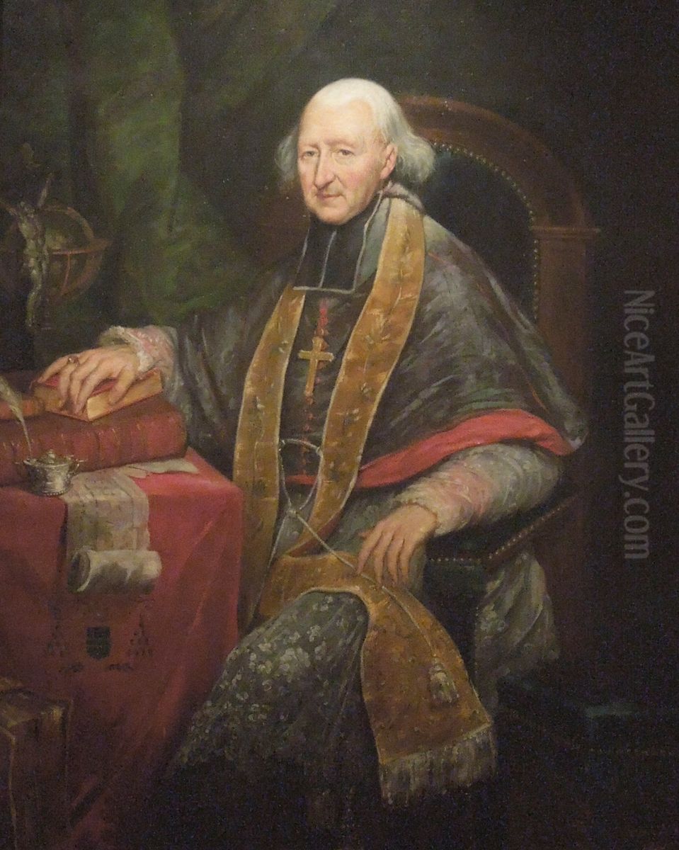Mgr Petit-Benoit de Chaffoy, Bishop of Nimes Oil Painting by Numa Boucoiran