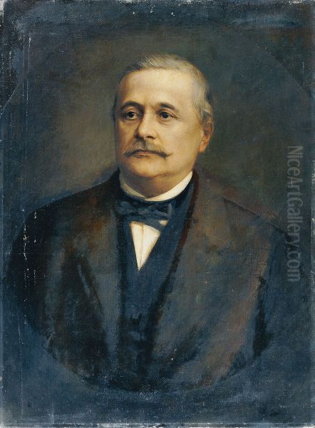 Der kaiserliche Rat und Reichstagsabgeordnete Isaak Rubinstein Oil Painting by Franz von Lenbach