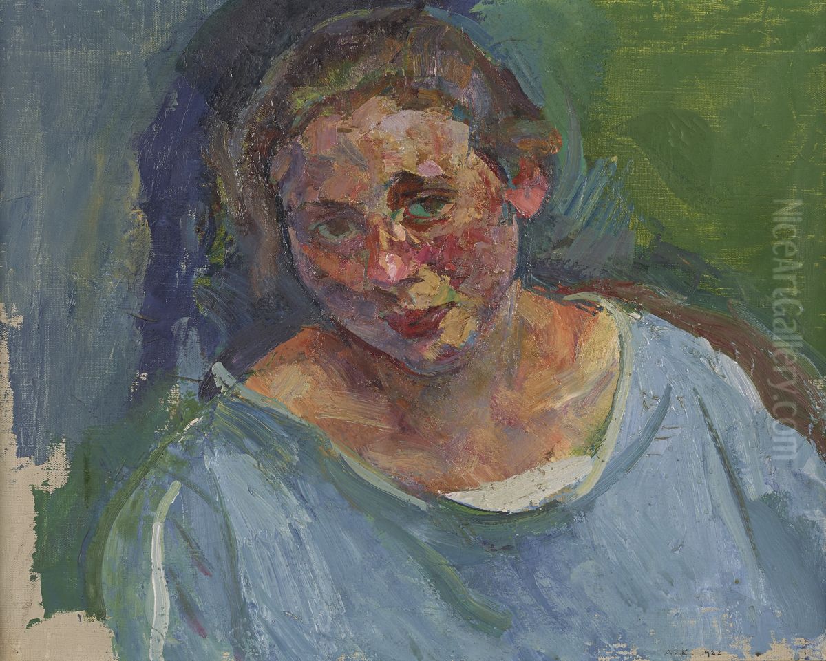 Portrat Hilde Stuhler-Herzmansky Oil Painting by Anton Kolig