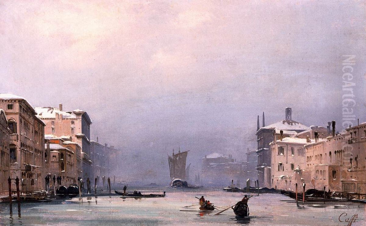 Snow and Fog on the Grand Canal Oil Painting by Ippolito Caffi Snow and Fog on the Grand Canal Oil Painting by Ippolito Caffi