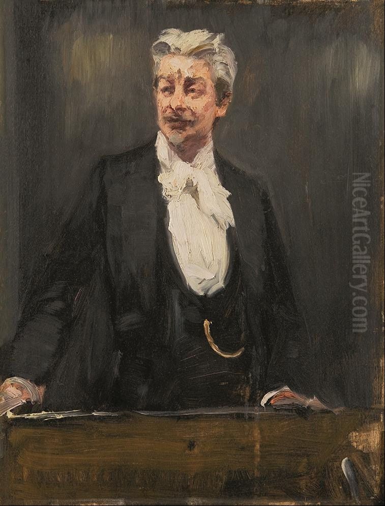 Georg Brandes som Foredragsholder Oil Painting by Peder Severin Kroyer
