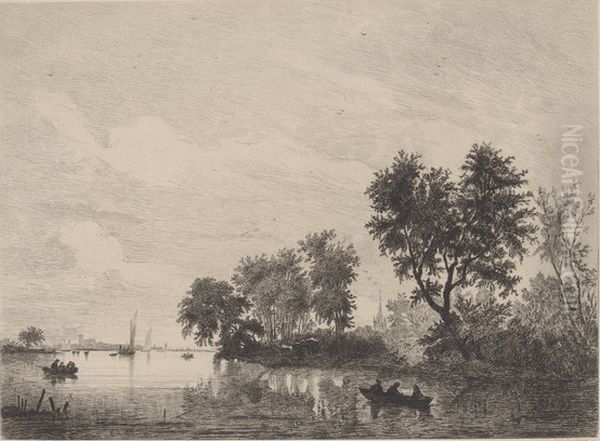Bords de la Meuse Oil Painting by Salomon van Ruysdael