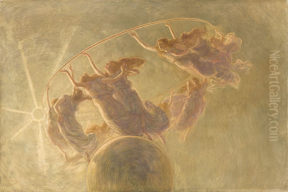 La danza delle Ore Oil Painting by Gaetano Previati