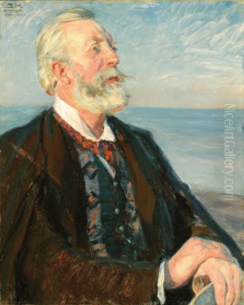 Studie til portraet af Holger Drachmann. Oil Painting by Peder Severin Kroyer