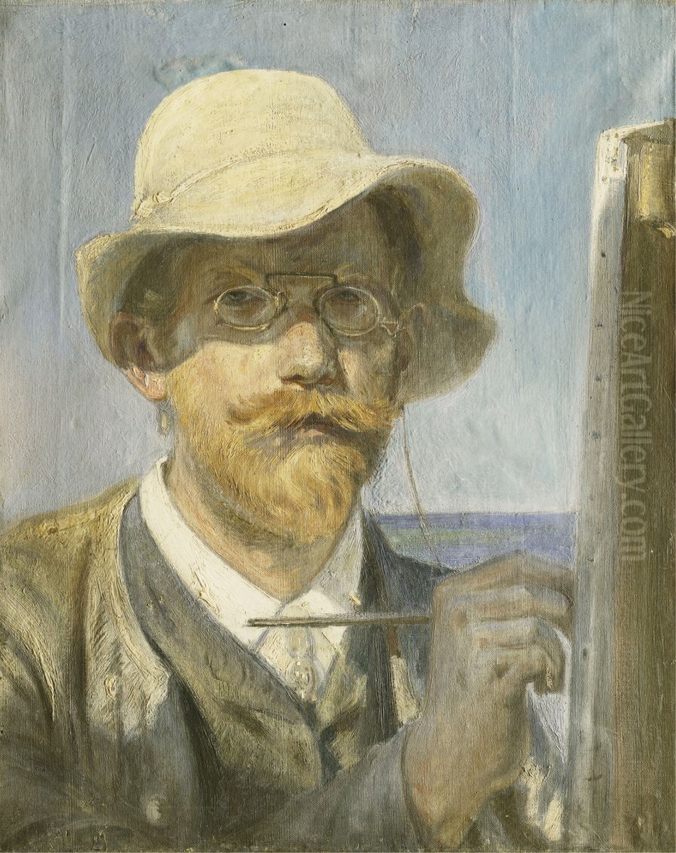 Self-portrait Oil Painting by Peder Severin Kroyer