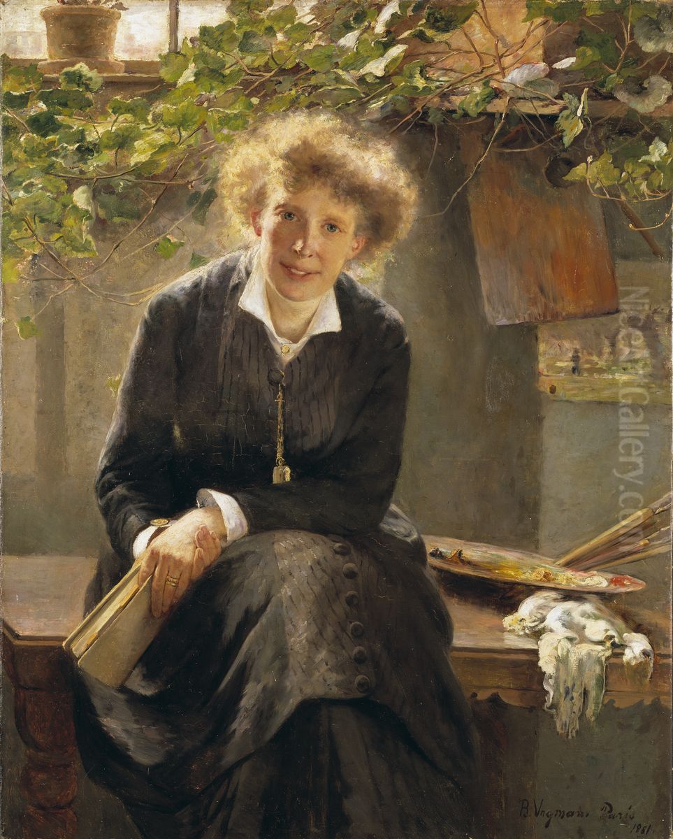 Konstnaren Jeanna Bauck Oil Painting by Bertha Wegmann