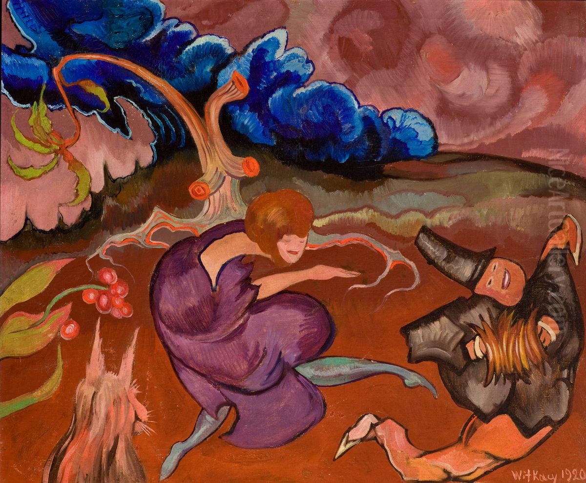 Composition with a dancer Oil Painting by Stanislaw Ignacy Witkiewicz (Witkacy)