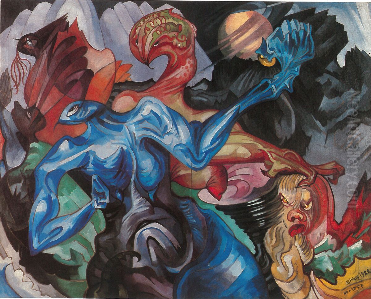 Composition. Oil Painting by Stanislaw Ignacy Witkiewicz (Witkacy)