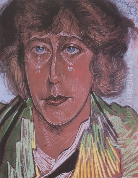Portret Marii Pawlikowskiej-Jasnorzewskiej Oil Painting by Stanislaw Ignacy Witkiewicz