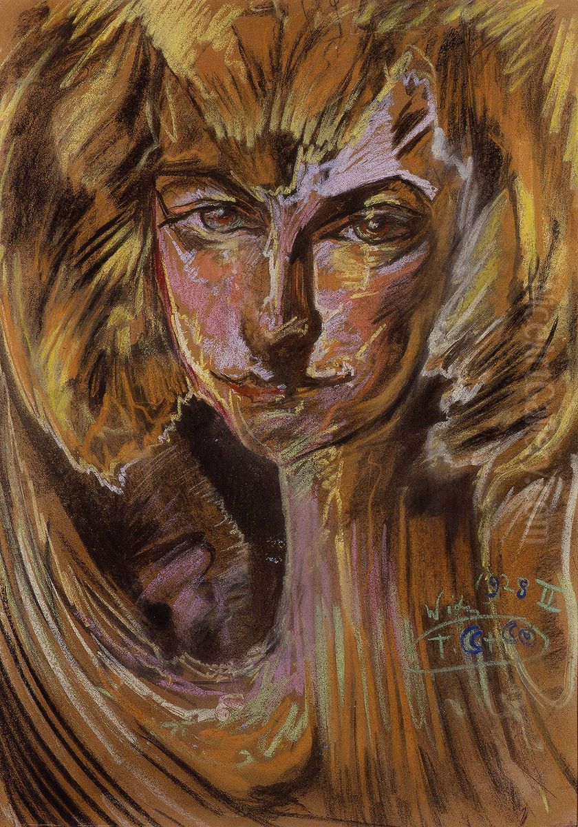 Portret Malgorzaty Wandy Zukotynskiej Oil Painting by Stanislaw Ignacy Witkiewicz (Witkacy)