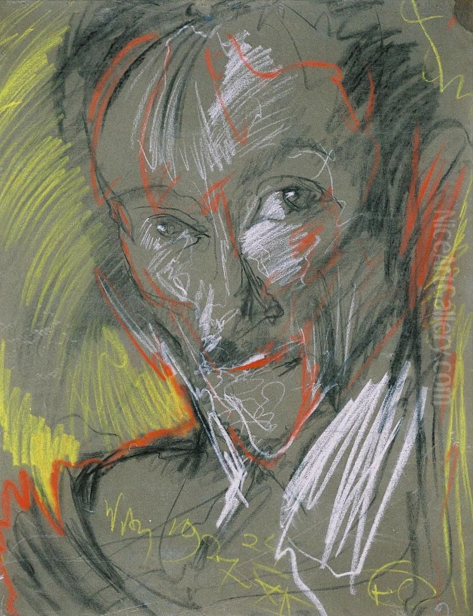 Portrait of Marceli Staroniewicz Oil Painting by Stanislaw Ignacy Witkiewicz (Witkacy)