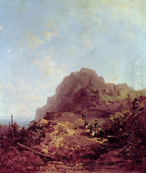 Bergwanderung (Ausflug zum Herzogsstand) Oil Painting by Carl Spitzweg