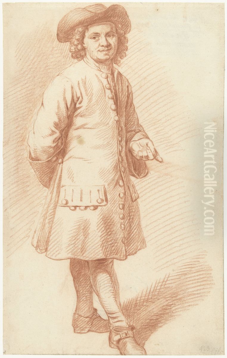 Full Length Portrait of the Artist Adam Silo Oil Painting by Norbert van Bloemen