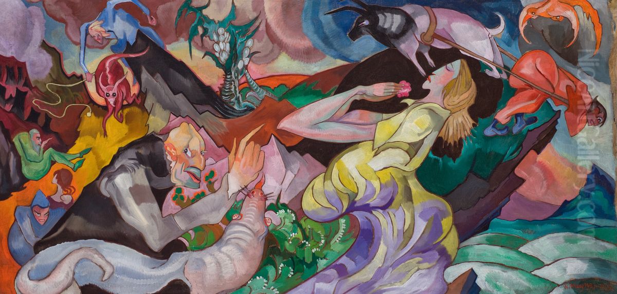 Temptation of St. Antony 2 Oil Painting by Stanislaw Ignacy Witkiewicz (Witkacy)