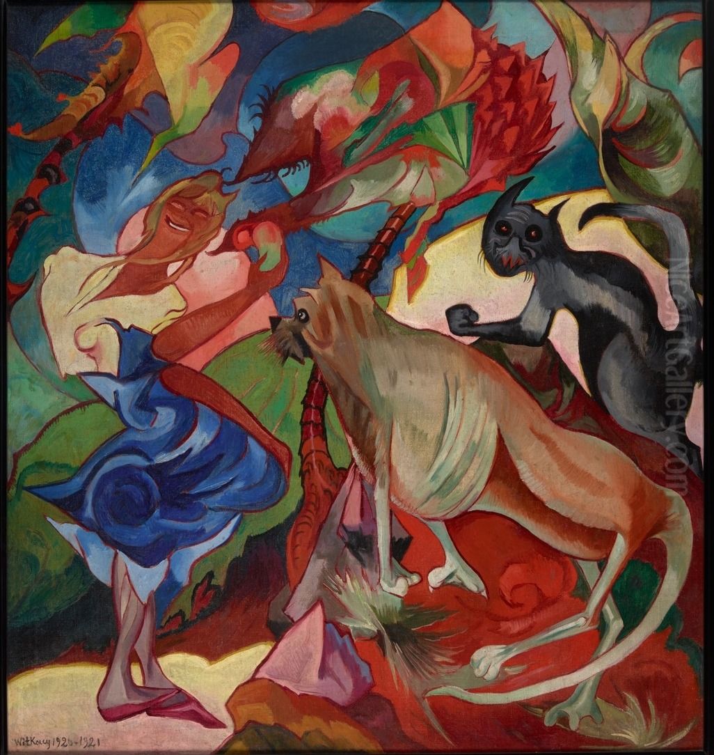 Marysia i Burek na Cejlonie. Oil Painting by Stanislaw Ignacy Witkiewicz (Witkacy)
