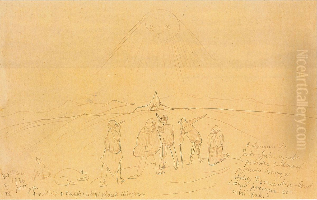 The pilgrims to Jute-Juta ... Oil Painting by Stanislaw Ignacy Witkiewicz (Witkacy)