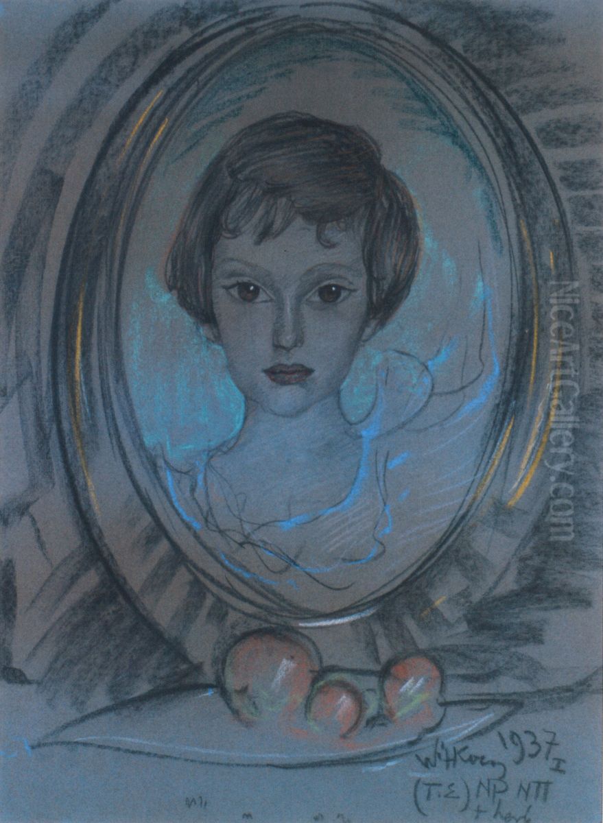 Portrait of Irena Raciborska Oil Painting by Stanislaw Ignacy Witkiewicz (Witkacy)