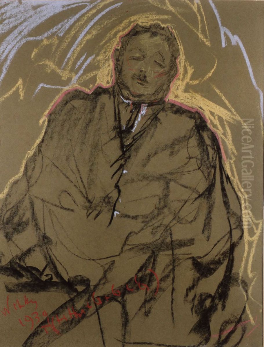 Portrait of Janusz Domaniewski Oil Painting by Stanislaw Ignacy Witkiewicz (Witkacy)