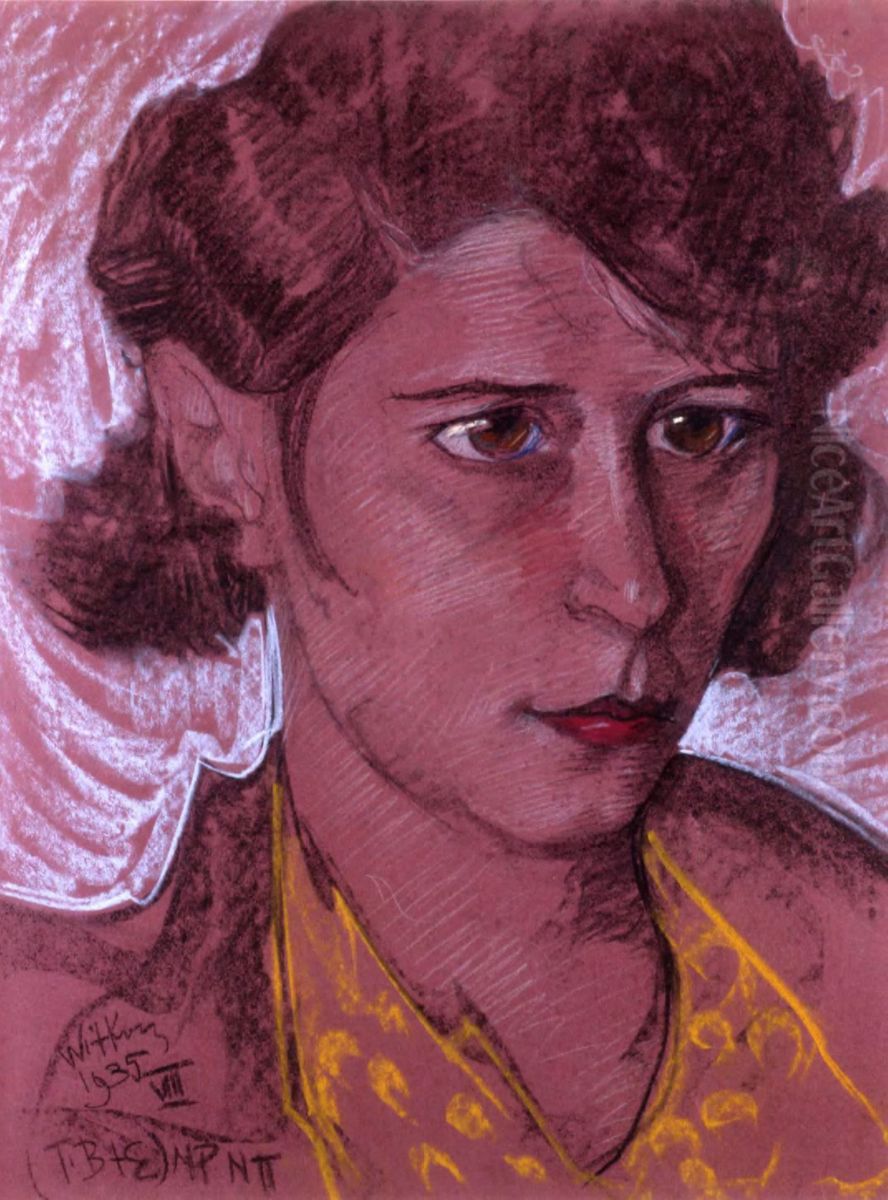 Portret Jozefiny Koninskiej Oil Painting by Stanislaw Ignacy Witkiewicz (Witkacy)