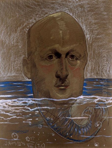 Portrait of Michal Krajewski Oil Painting by Stanislaw Ignacy Witkiewicz