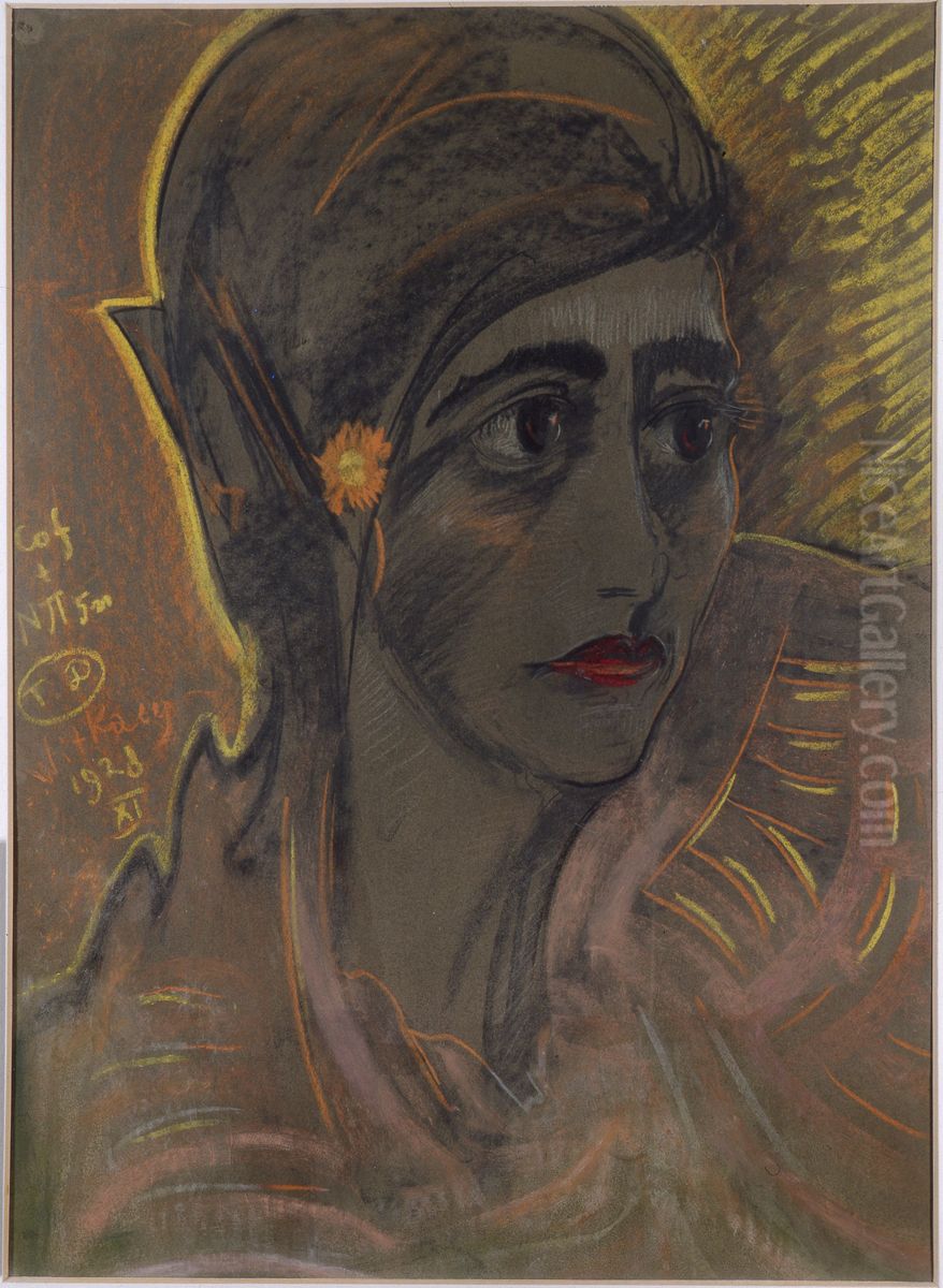 Portrait of Irena Krzywicka Oil Painting by Stanislaw Ignacy Witkiewicz (Witkacy) Portrait of Irena Krzywicka Oil Painting by Stanislaw Ignacy Witkiewicz (Witkacy)