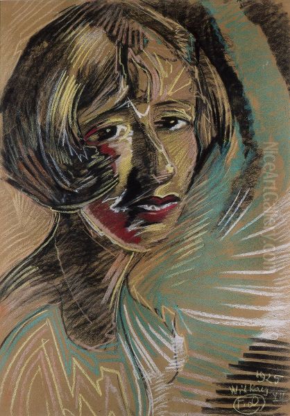 Portrait of Lena Izycka Oil Painting by Stanislaw Ignacy Witkiewicz