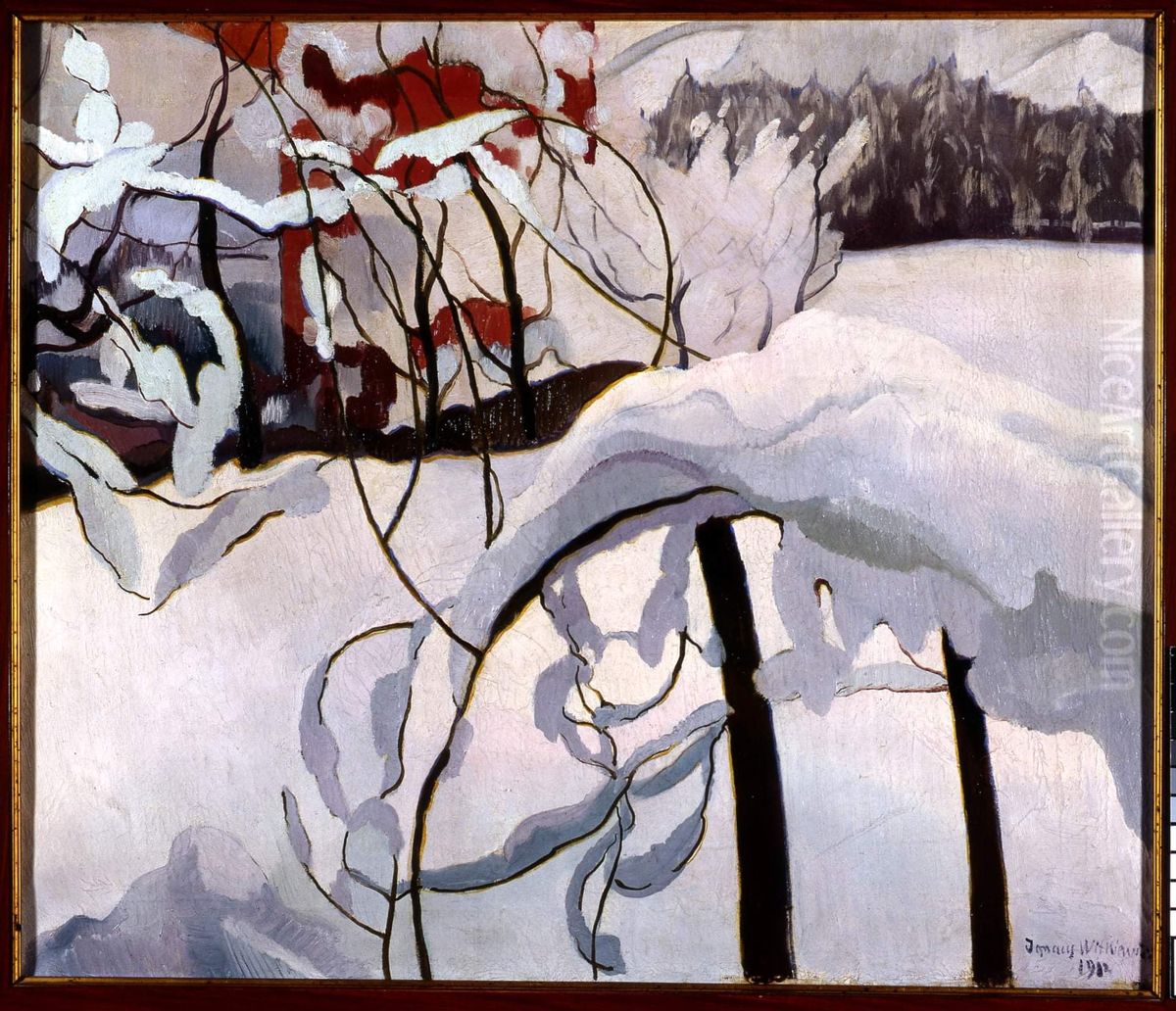 Pejzaz zimowy II Oil Painting by Stanislaw Ignacy Witkiewicz (Witkacy)
