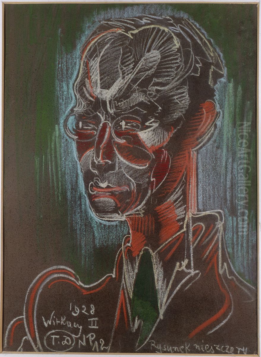 Portrait of Teodor Bialynicki-Birula Oil Painting by Stanislaw Ignacy Witkiewicz (Witkacy)